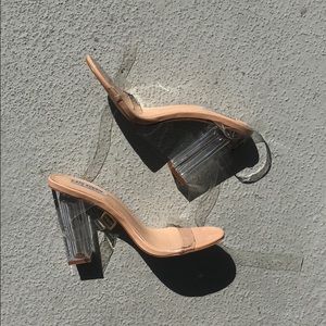 Barely worn Fashion Nova clear heels